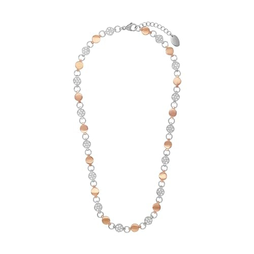 s.Oliver Edelstahl Collier für Damen mit Kristallen von Swarovski (IP-Rose)