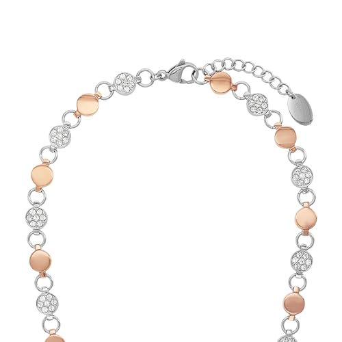 s.Oliver Edelstahl Collier für Damen mit Kristallen von Swarovski (IP-Rose)