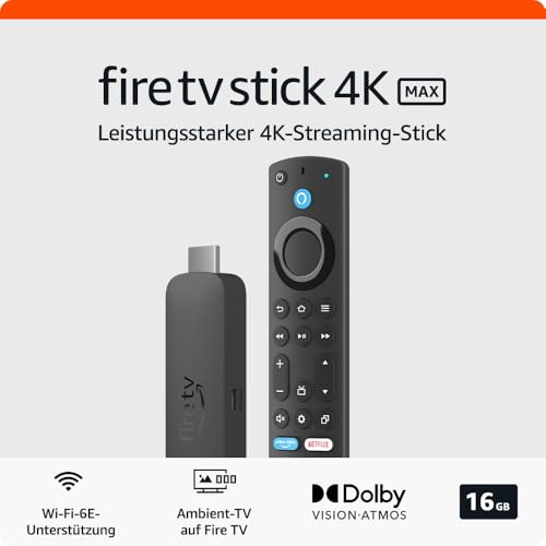 Amazon Fire TV Stick 4K-Max | Unterstützt Streaming über Wi-Fi 6E, Ambient-TV