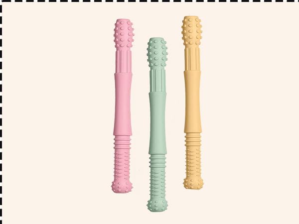 OKONKN Teething Tubes (6 pieces): Silicone teething aid - BPA-free & coolable