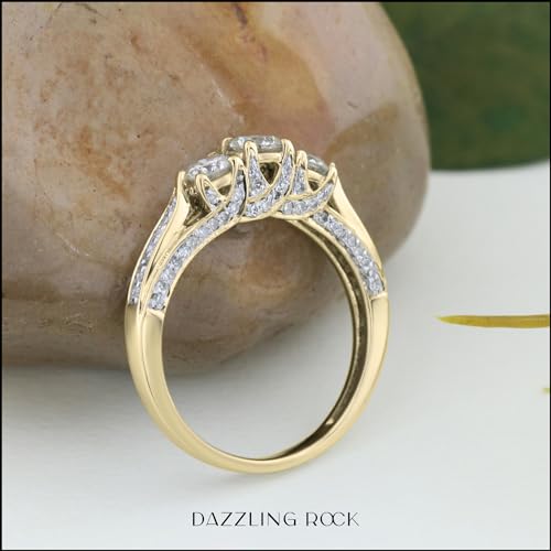 DazzlingRock Collection (KS160-14Y25) ladies' ring: 14K yellow gold, round cut, IJ diamond