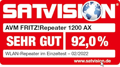 AVM FRITZ!Repeater 1200 AX - WLAN Mesh Repeater with Wi-Fi 6 & Gigabit LAN