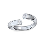 AMOONIC diamond ring for women including luxury case: 0.08 carat SI1/H (585 white gold)