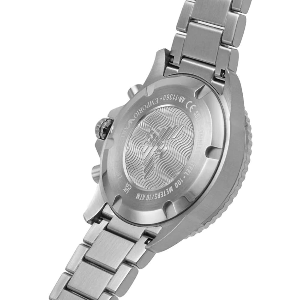Emporio Armani 'AR11360' Chronograph-Herrenuhr (43mm): Edelstahlgehäuse, Wechselband