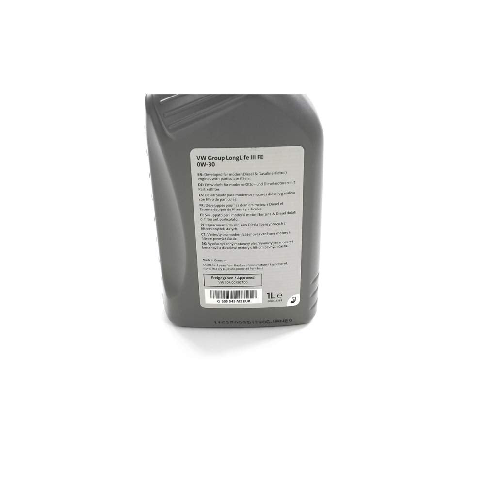 Volkswagen Longlife 3 Motoröl (GS55545M2EUR): 1 Liter, 0W30