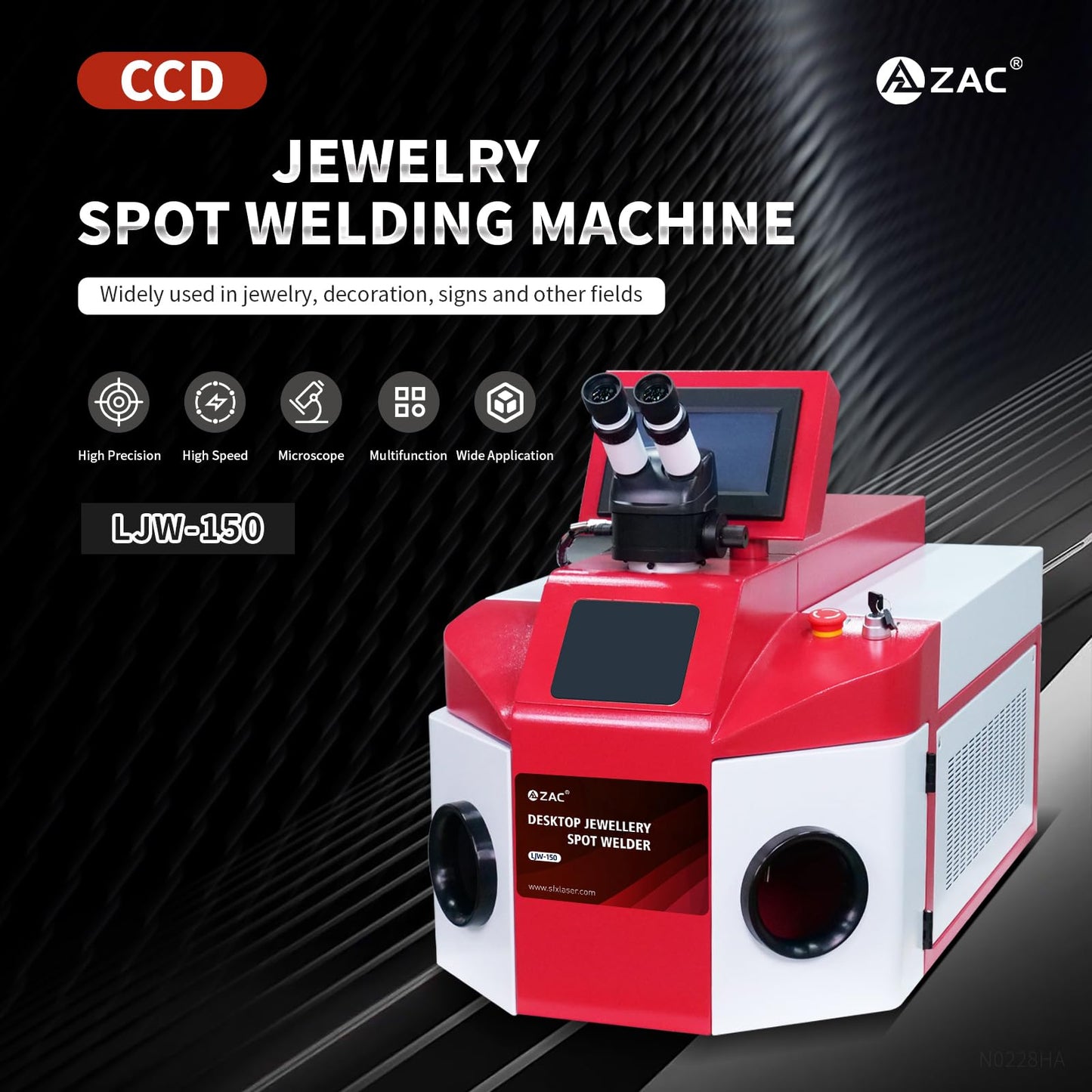 ZAC Laser Jewelry Spot Welder with CCD (150W): 40 Joules