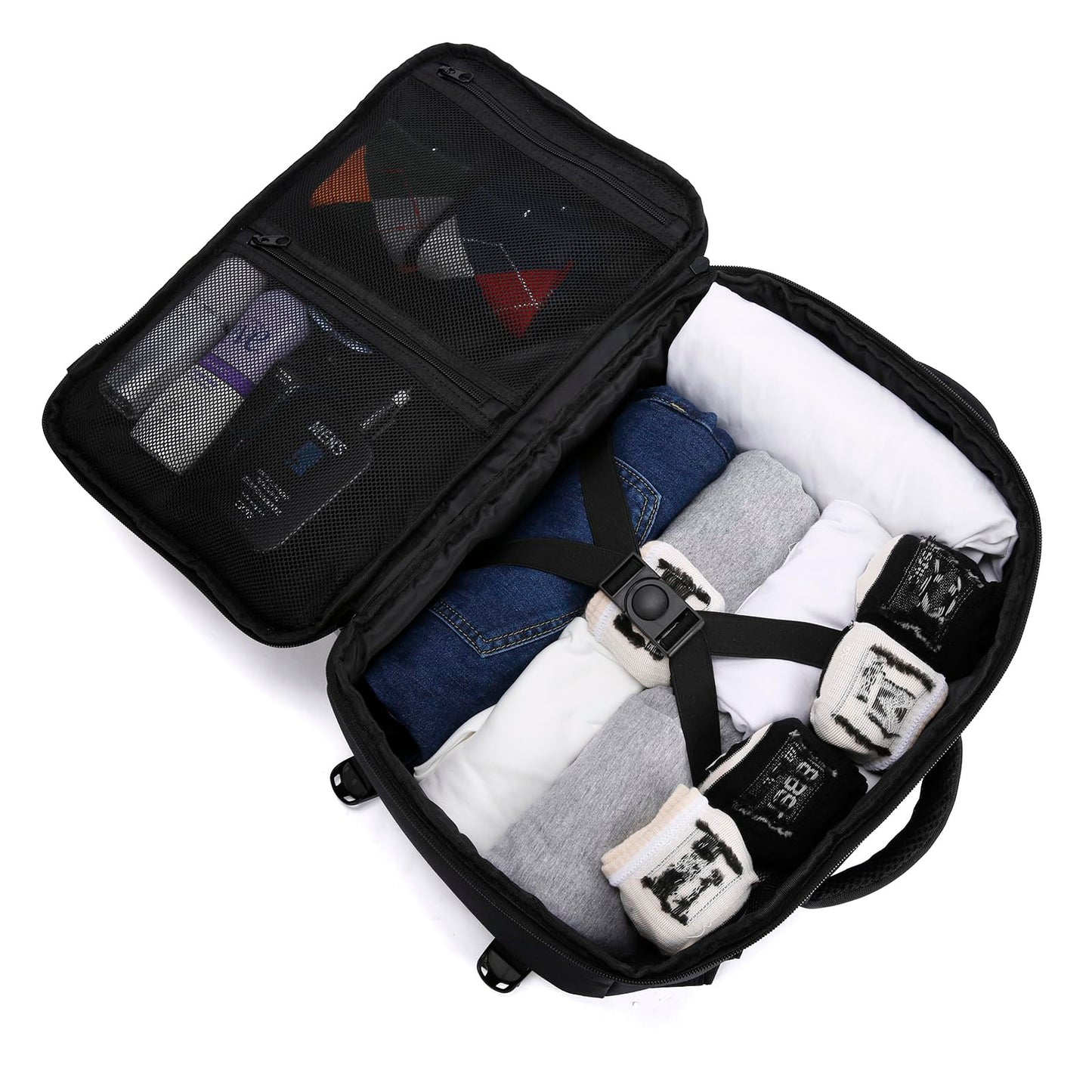Travel backpack hand luggage (40x20x25cm) with USB charging port for travel, camping