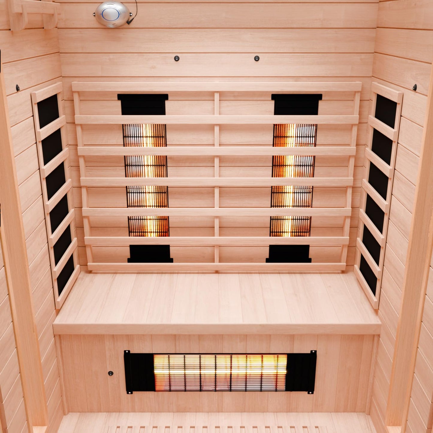 Dewello® Infrarotsauna 'Pierson' (135x105cm) für 1-2 Personen aus Hemlock-Holz, LED, Bluetooth