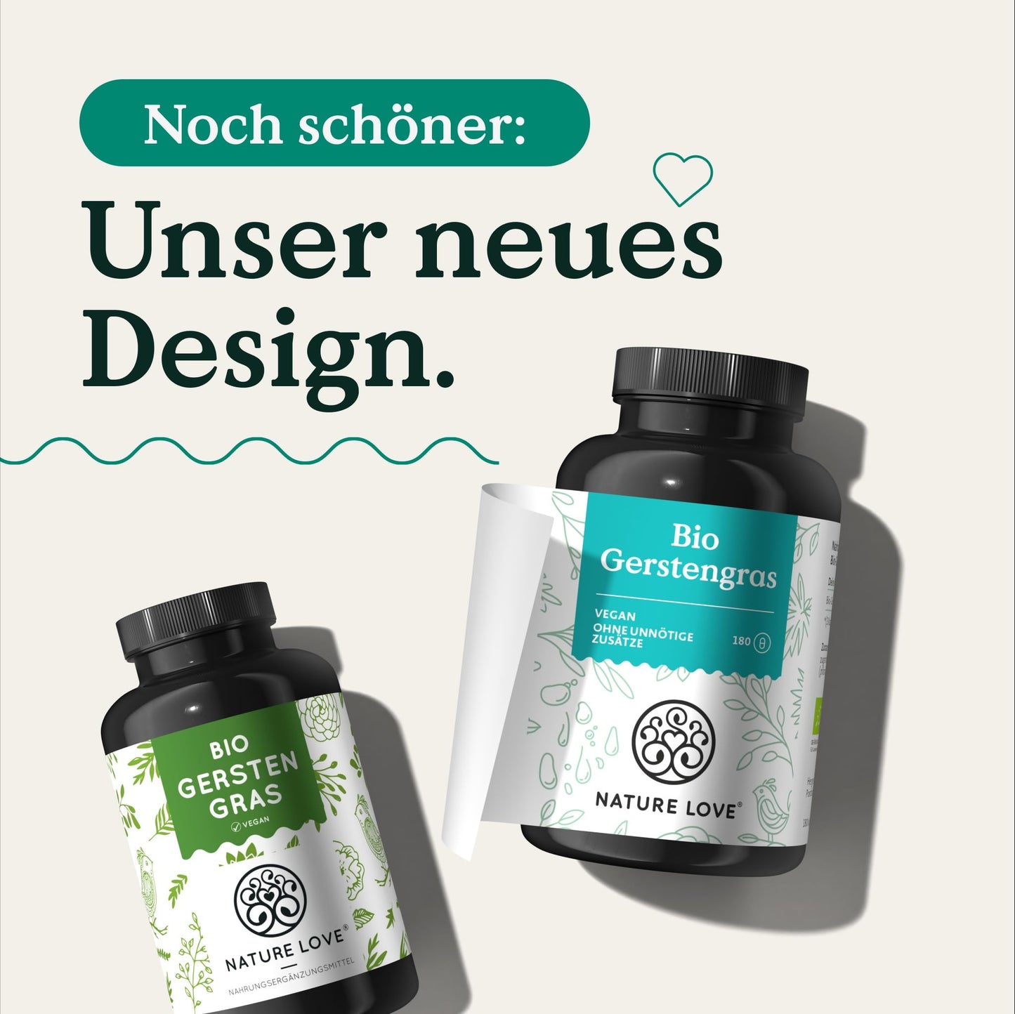 NATURE LOVE® Organic Barley Grass from German cultivation (1500mg per daily dose): 180 Capsules - High dosage