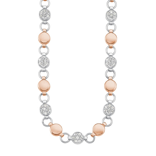 s.Oliver Edelstahl Collier für Damen mit Kristallen von Swarovski (IP-Rose)