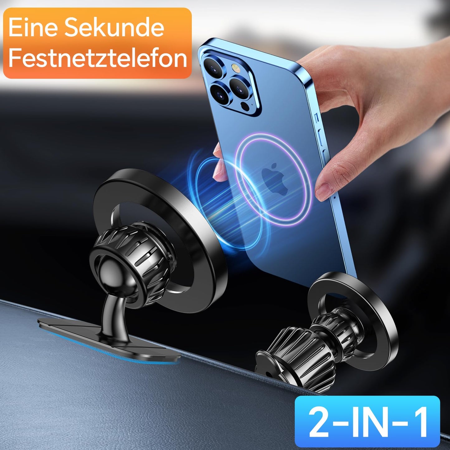Magsafe Smartphone Car Mount (20 Strong Magnets, 360° Rotatable)