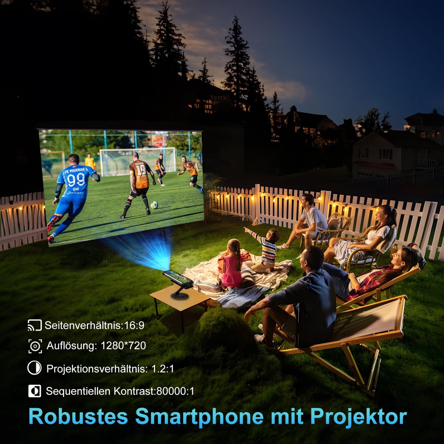 Tank 2 Outdoor Dual SIM Smartphone mit Projektor & Nachtsicht (24GB RAM+512GB Speicher, 15500mAh)