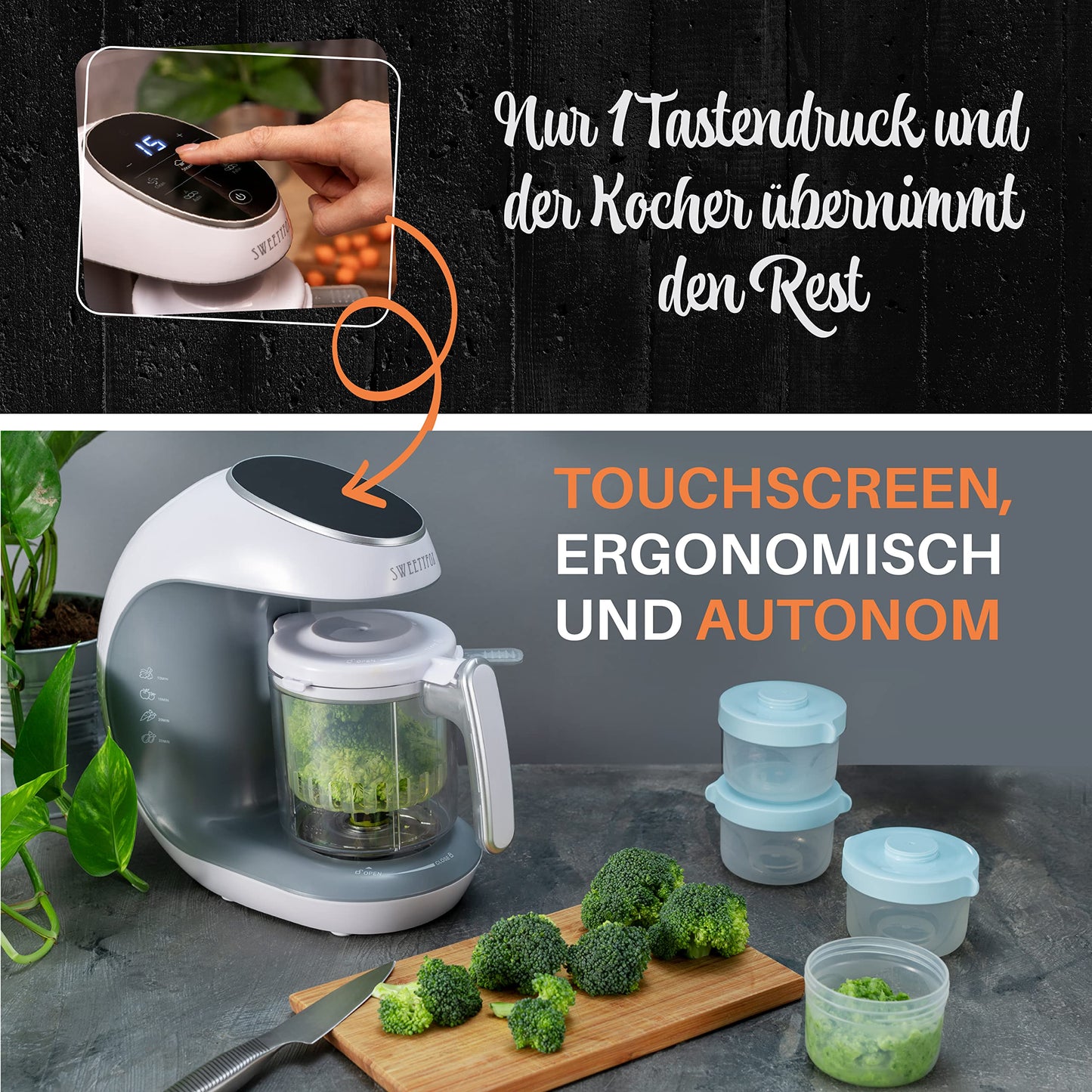 SWEETY FOX: 7-in-1 multifunctional baby food maker with automatic cleaning function
