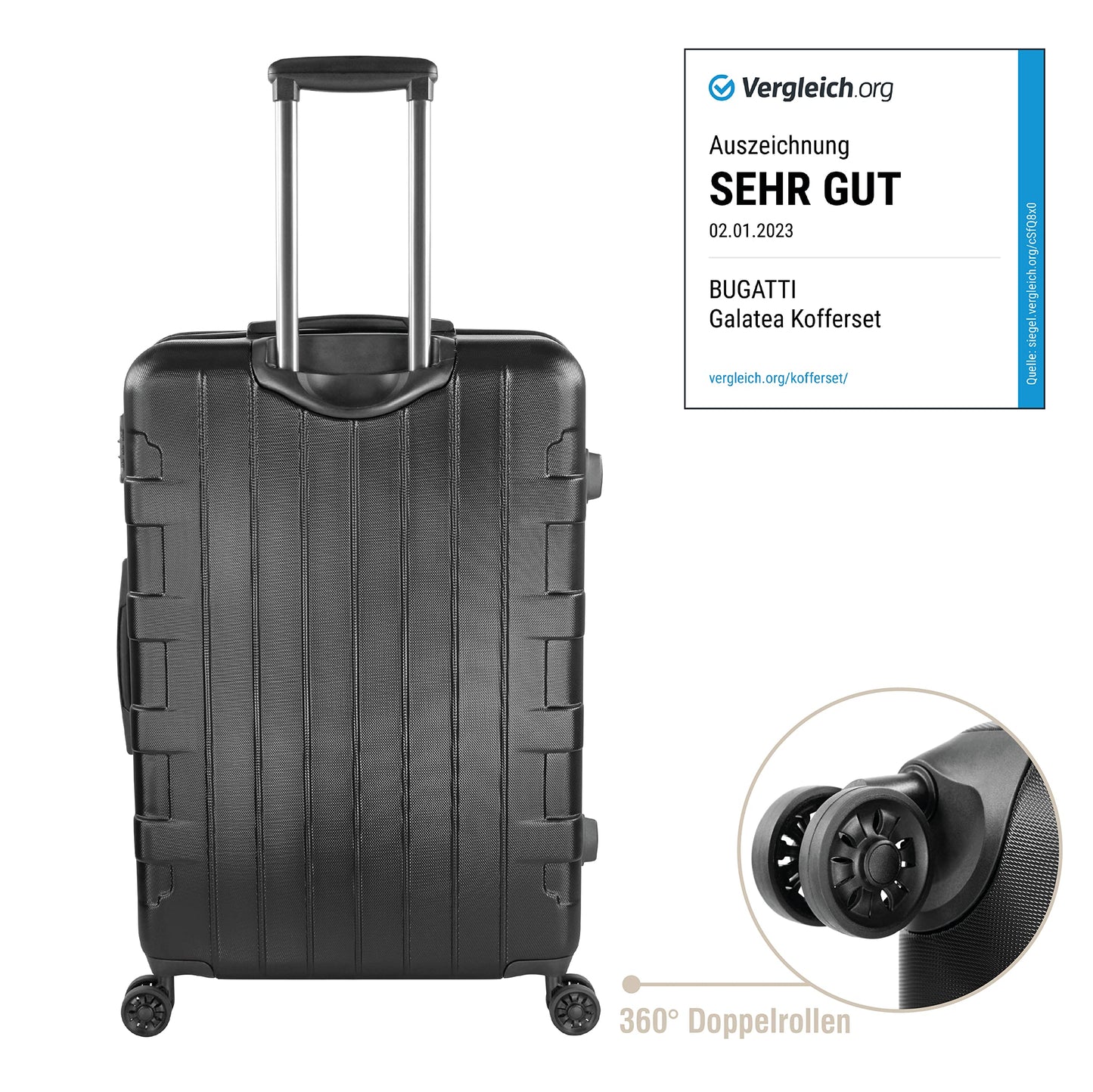 BUGATTI 'Galatea' hard-shell travel suitcase (96 liters) with TSA combination lock