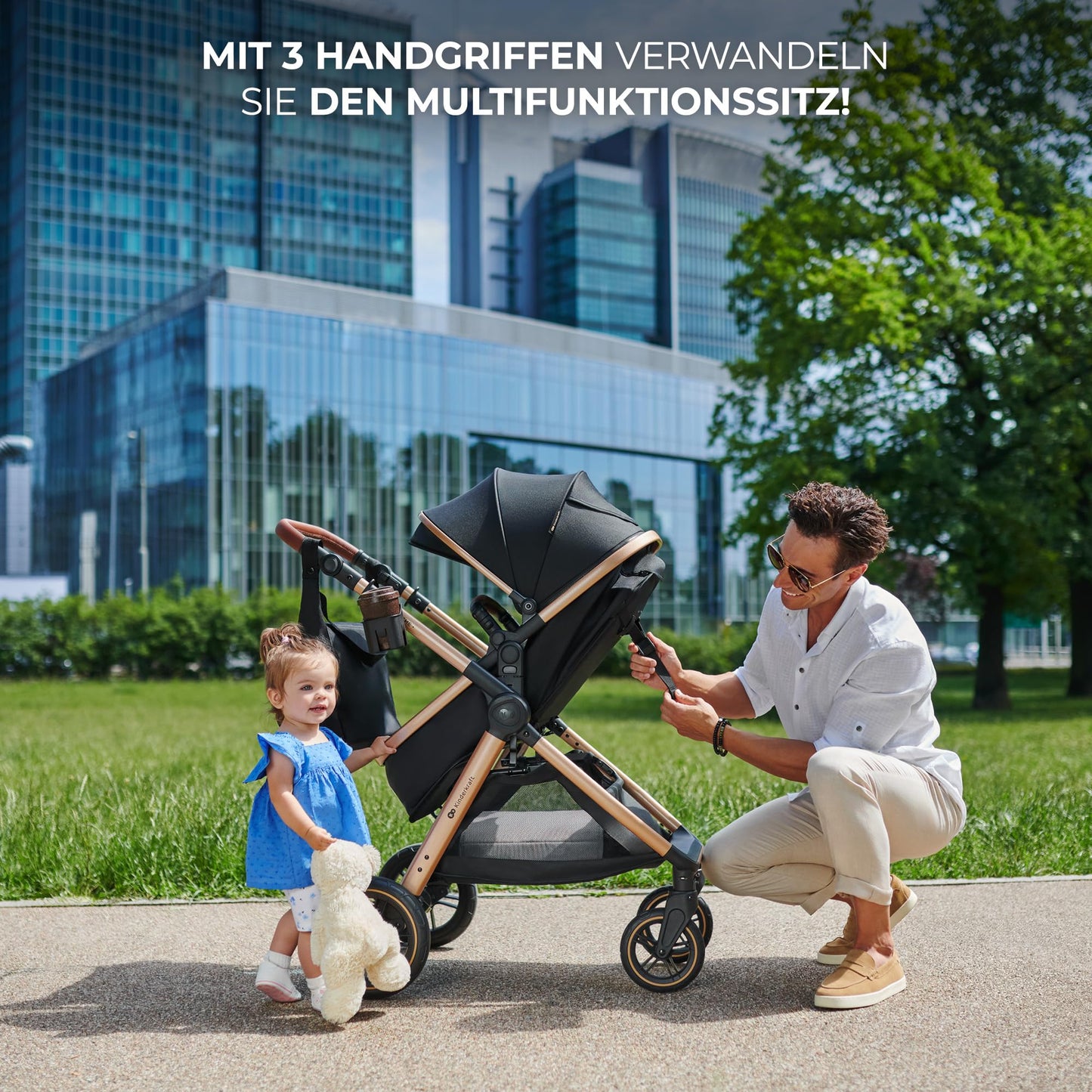 Kinderkraft ESME 3-in-1 Multifunktionskinderwagen: Babywanne, Sportwagen, Maxi-Cosi