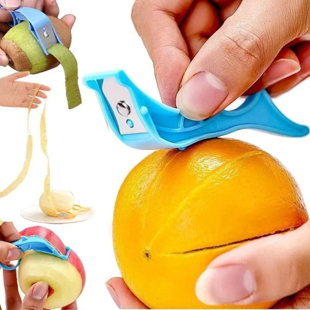 2x Edelstahl Obst-, Apfel-, Orangen-, Kiwi- und Gemüseschäler 3