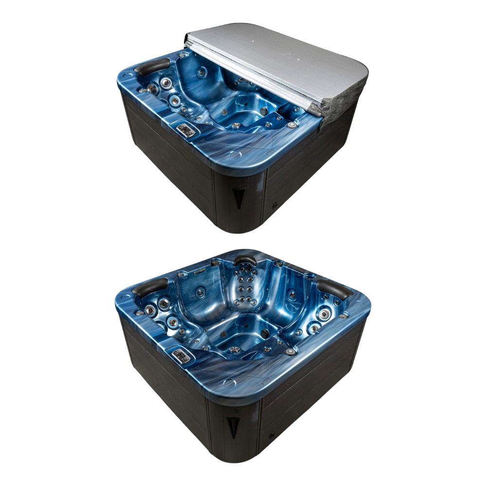 Outdoor whirlpool 'Torina Ocean Blue' for 5 people: With powerful massage & LED color light therapy