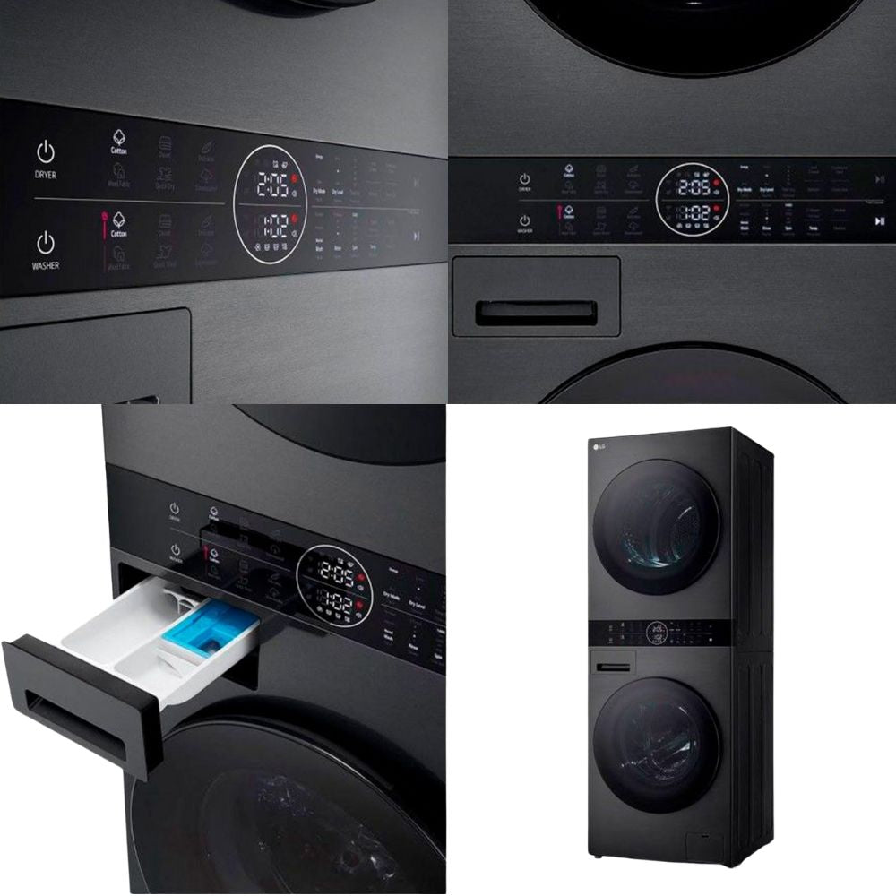 LG (WT1210BBF) Washtower: Washing Machine - 12 kg & Dryer - 10 kg | Single Panel, WiFi, Black
