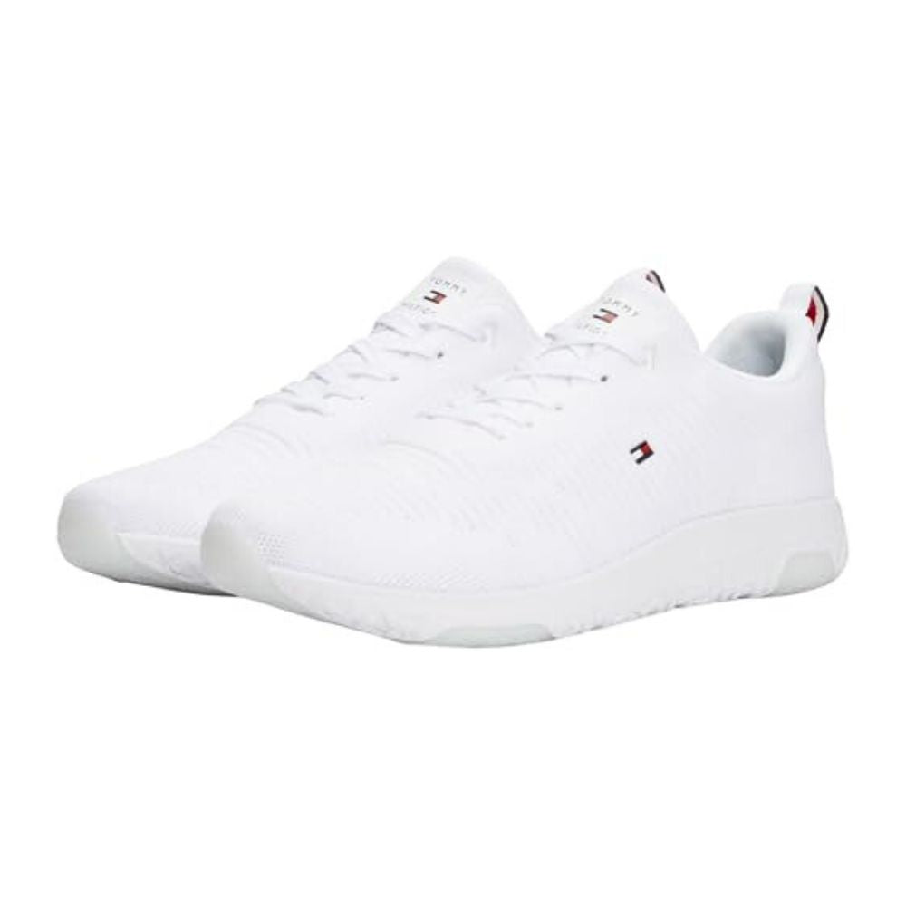 Tommy Hilfiger 'CORPORATE KNIT RIB RUNNER' men's sneakers in white