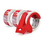 BOMEI PACK Paketklebeband zum Verpacken von Paketen (3 Rollen - Red Fragile)