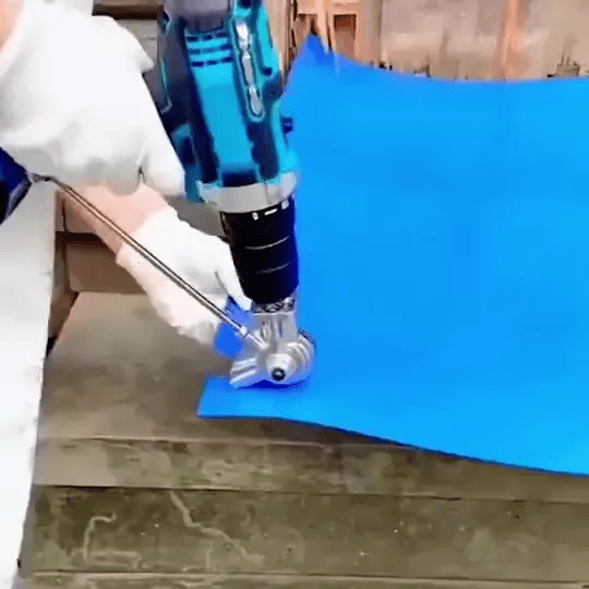 Elektrische Bohrmaschinen Plattenschneider Adapter | Metallknabber-Bohraufsatz | Preview GIF
