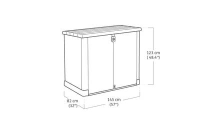 Keter Store It-Out-Pro Wheelie Bin Storage Unit (1200L): Robust waste container, weatherproof, lockable