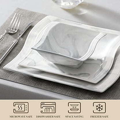 MALACASA 'Series Flora' (26-piece porcelain dinnerware set): dinner service plate set