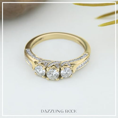 DazzlingRock Collection (KS160-14Y25) ladies' ring: 14K yellow gold, round cut, IJ diamond