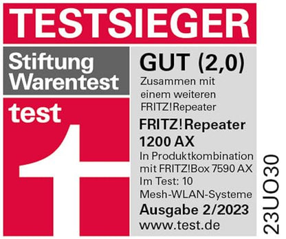 AVM FRITZ!Repeater 1200 AX - WLAN Mesh Repeater with Wi-Fi 6 &amp; Gigabit LAN