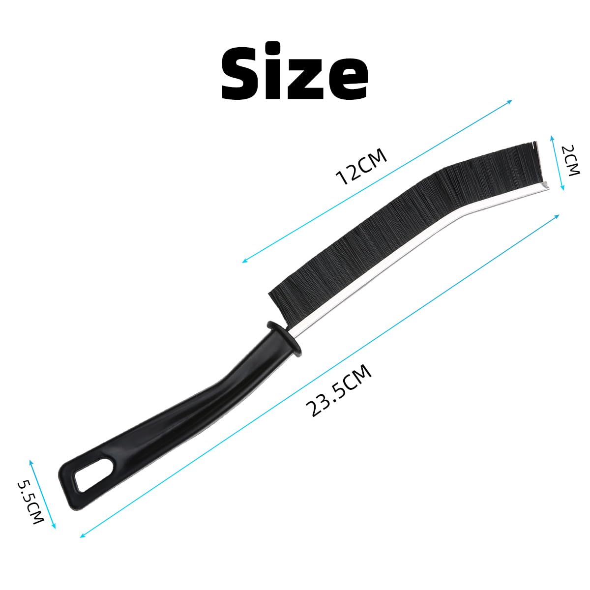 3-piece grout brush (black) | Crevice cleaning brush for bathroom, kitchen