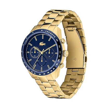 Lacoste Chronograph Quarz Uhr für Herren (2011096) aus 'Kollektion Boston' mit goldfarben Edelstahlarmband