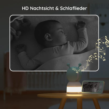 BOIFUN baby monitor with 2 cameras &amp; app control: 2K HD, 4× zoom, sound detection