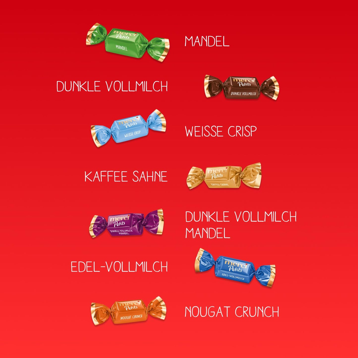 merci Petits Chocolate Collection (1kg): Mix of chocolate specialties in a practical round tin