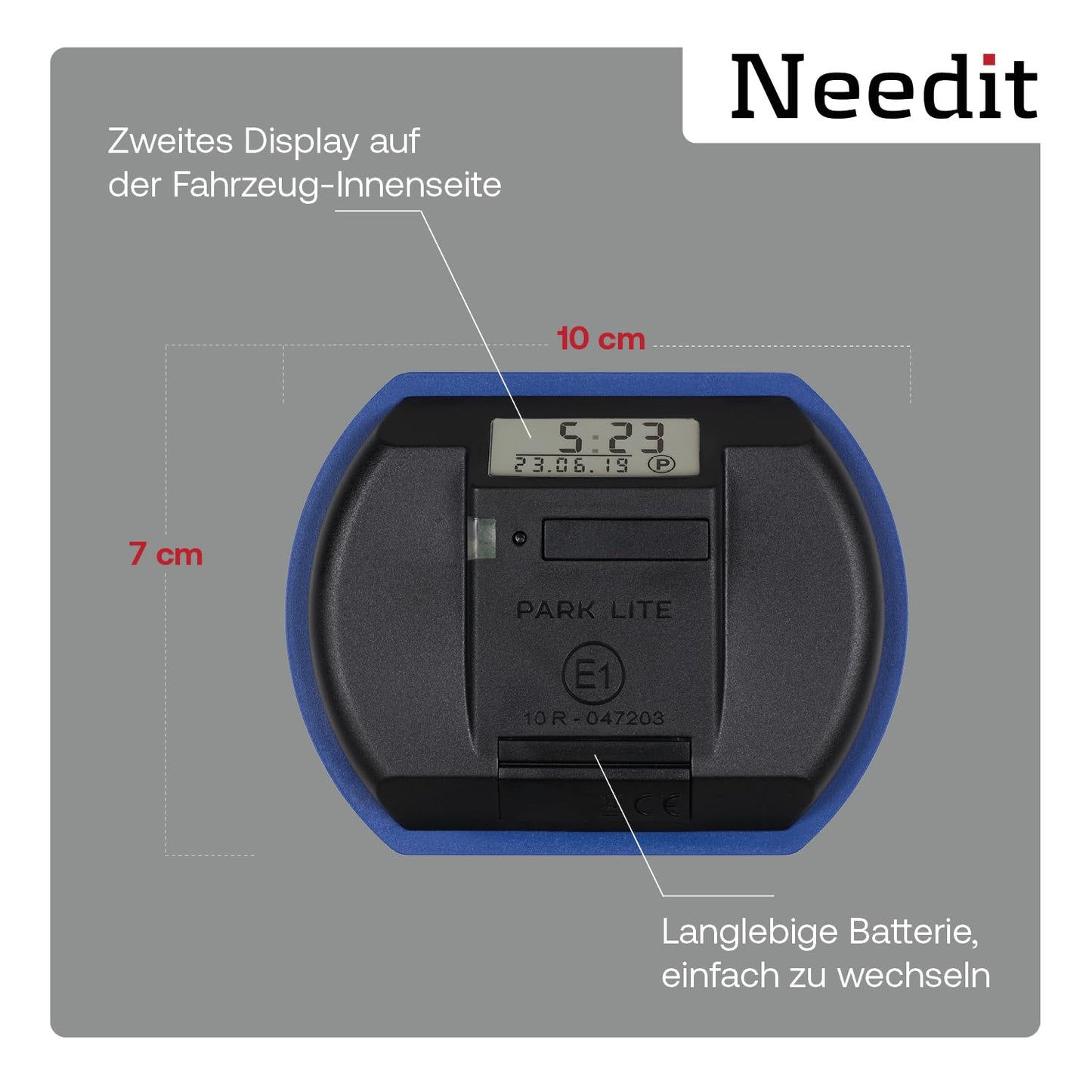 PARK LITE Electronic parking disc approved by the Federal Motor Transport Authority: Digital parking meter with 2 displays