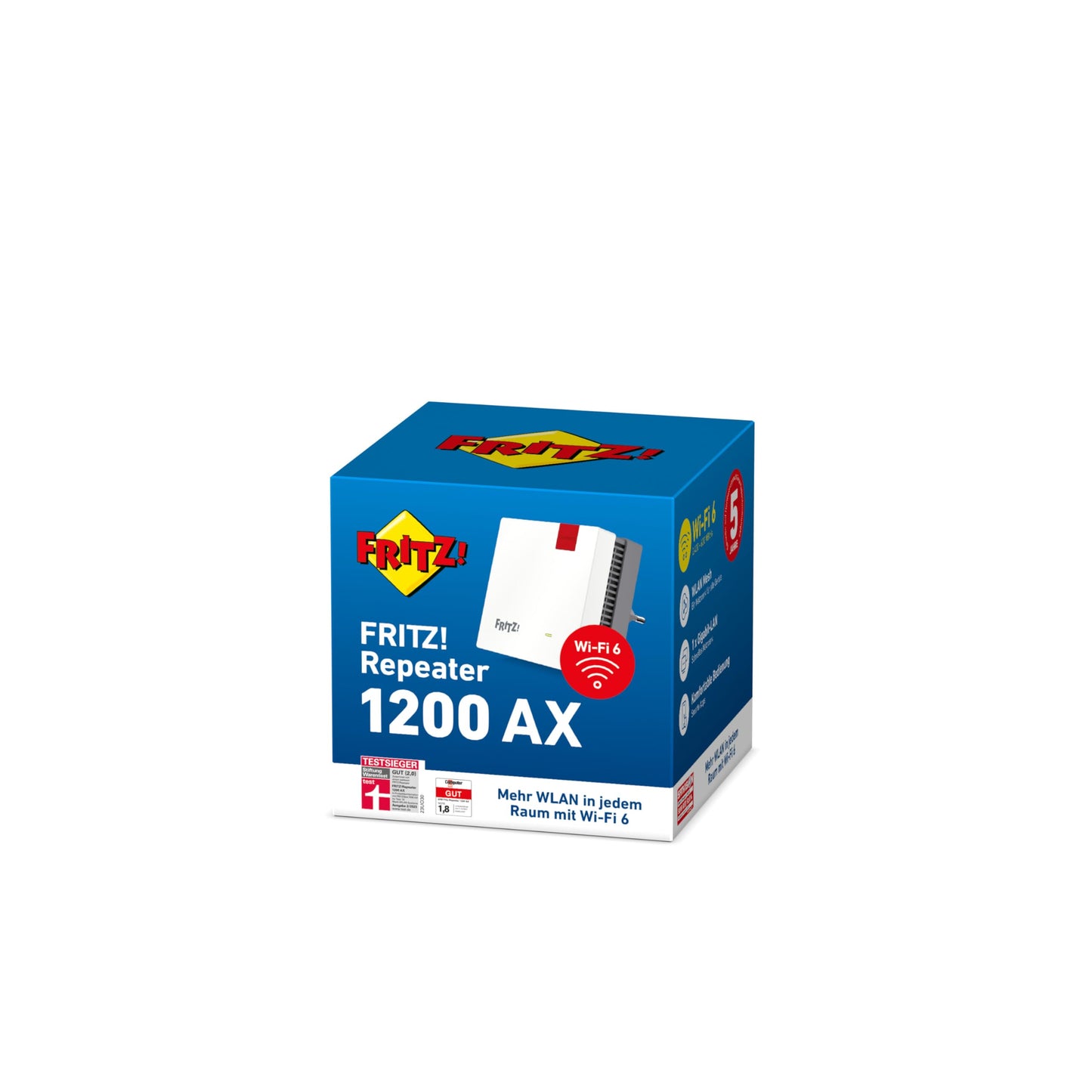 AVM FRITZ!Repeater 1200 AX - WLAN Mesh Repeater with Wi-Fi 6 &amp; Gigabit LAN