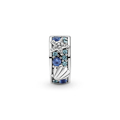PANDORA Moments Tropischer Seestern & Muschel Clip-Charm aus Sterling-Silber mit Cubic Zirkonia