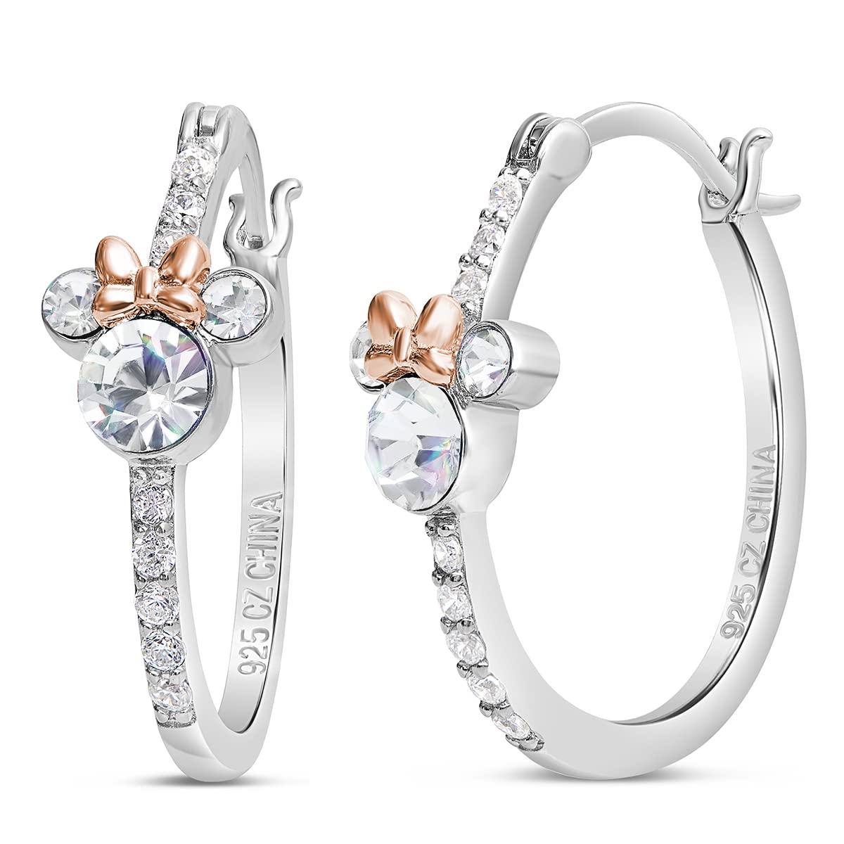 Disney 'Mickey or Minnie Mouse' Edelstahl Damen Ohrstecker mit Cubic Zirkonia