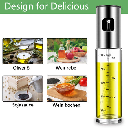 BETA NOBLE Oil Sprayer Glass (100ml) for Kitchen &amp; Grill with Fan Nozzle