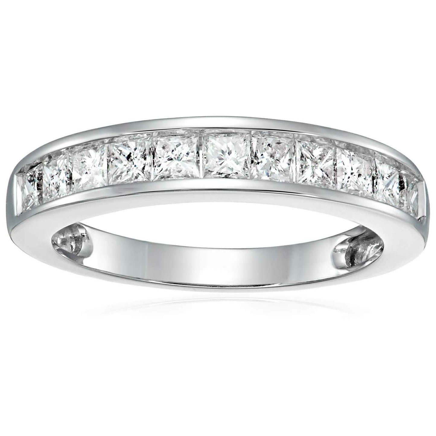 Vir Jewels Princess Cut 14K White Gold Diamond Ladies Ring: White/Crystal (J)