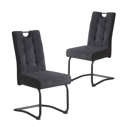 B&D home 2er-Set  Freischwinger Esszimmerstühle 'Sofia' | Modern Design in Anthrazit