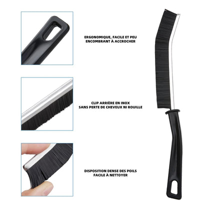 3-piece grout brush (black) | Crevice cleaning brush for bathroom, kitchen