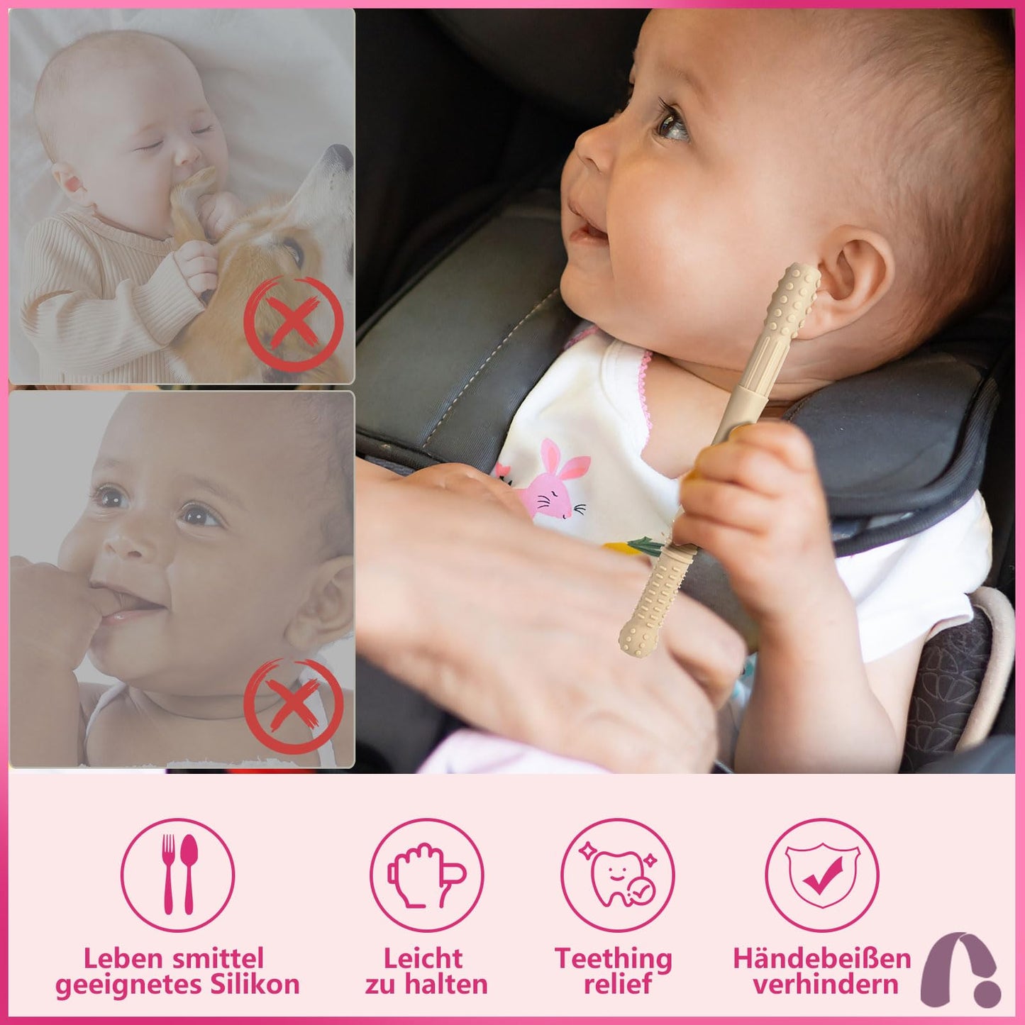 OKONKN Teething Tubes (6 pieces): Silicone teething aid - BPA-free &amp; coolable