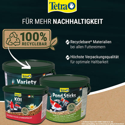 Tetra Pond Sticks (10L Eimer) - Fischfutter für alle Teichfische: Klares Wasser im Teich