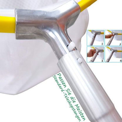 Heavy-duty leaf net with aluminum frame: Deep net for pool cleaning