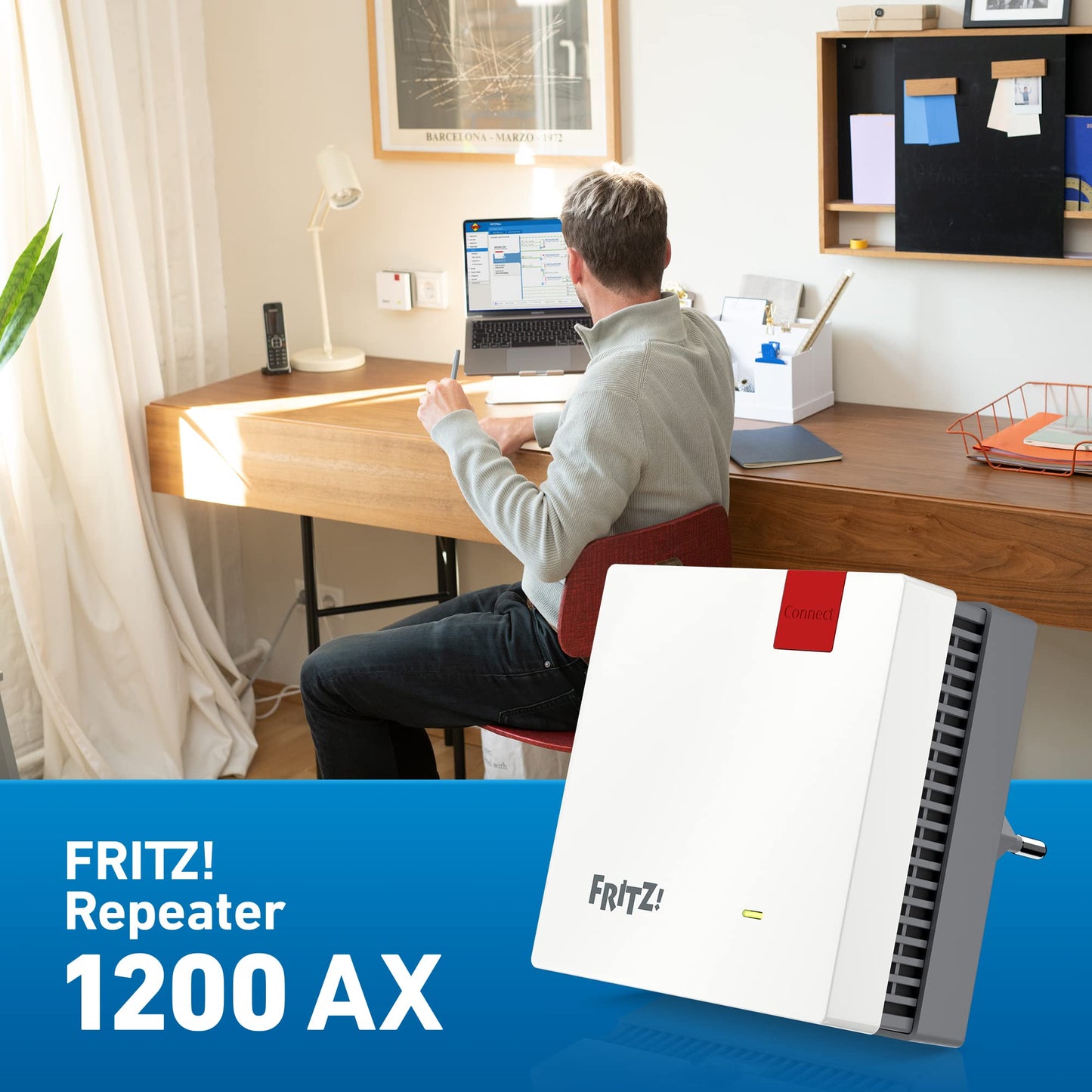 AVM FRITZ!Repeater 1200 AX - WLAN Mesh Repeater with Wi-Fi 6 &amp; Gigabit LAN