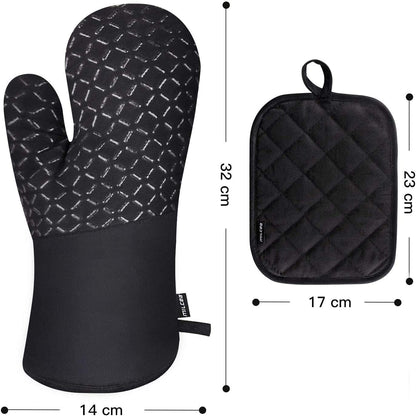 Ofenhandschuhe, Topflappen, Topfhandschuhe (4er Set), Backhandschuhe