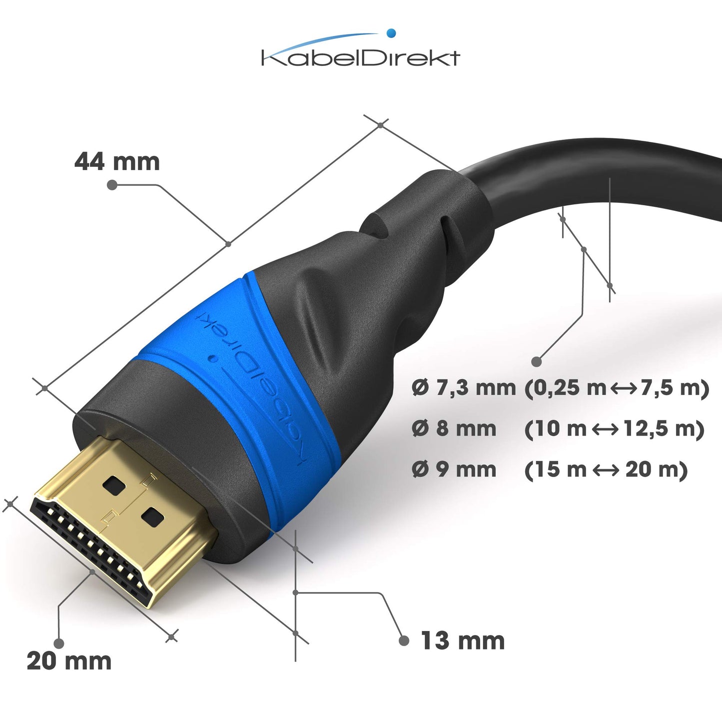 KabelDirekt 4K &amp; 8K High Speed HDMI Cable with Ethernet (1m): Designed in Germany