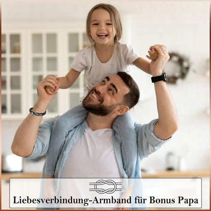 BONUS PAPA Lederarmband mit Gravur für Vater-Geschenke zum Vatertag, Geburtstag