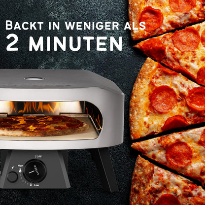 COZZE Mini Gas-Pizzaofen (50mbar) mit Regulator für kleine Pizzen