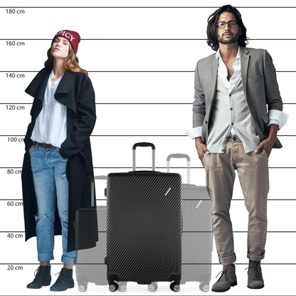 BUGATTI hard-shell travel suitcase 'Pure L' made of recycled PET (79 liters): Black